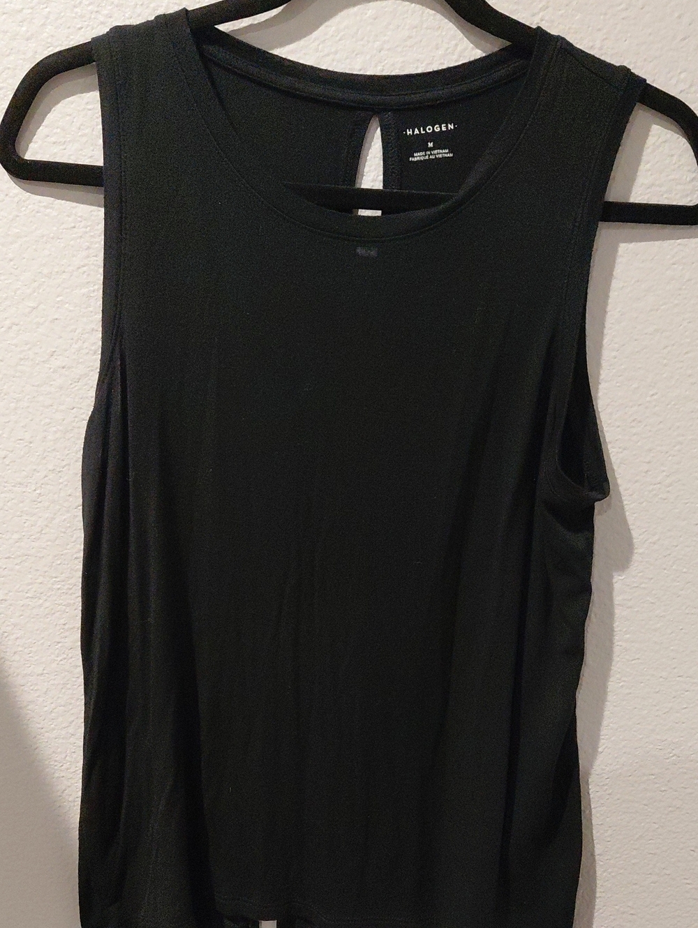 Halogen Black Sleeveless Crewneck Tank Top